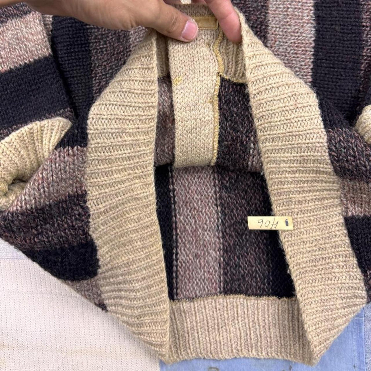1970s Jantzen Striped Shawl Cardigan | M