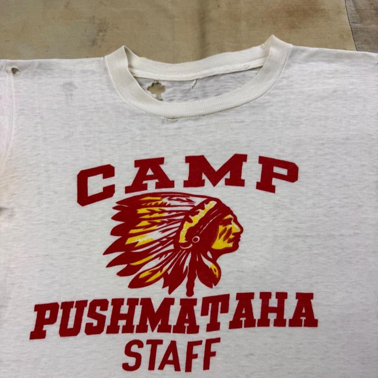 1960s Camp Pushmataha Staff Native American Graphic Tee | Small