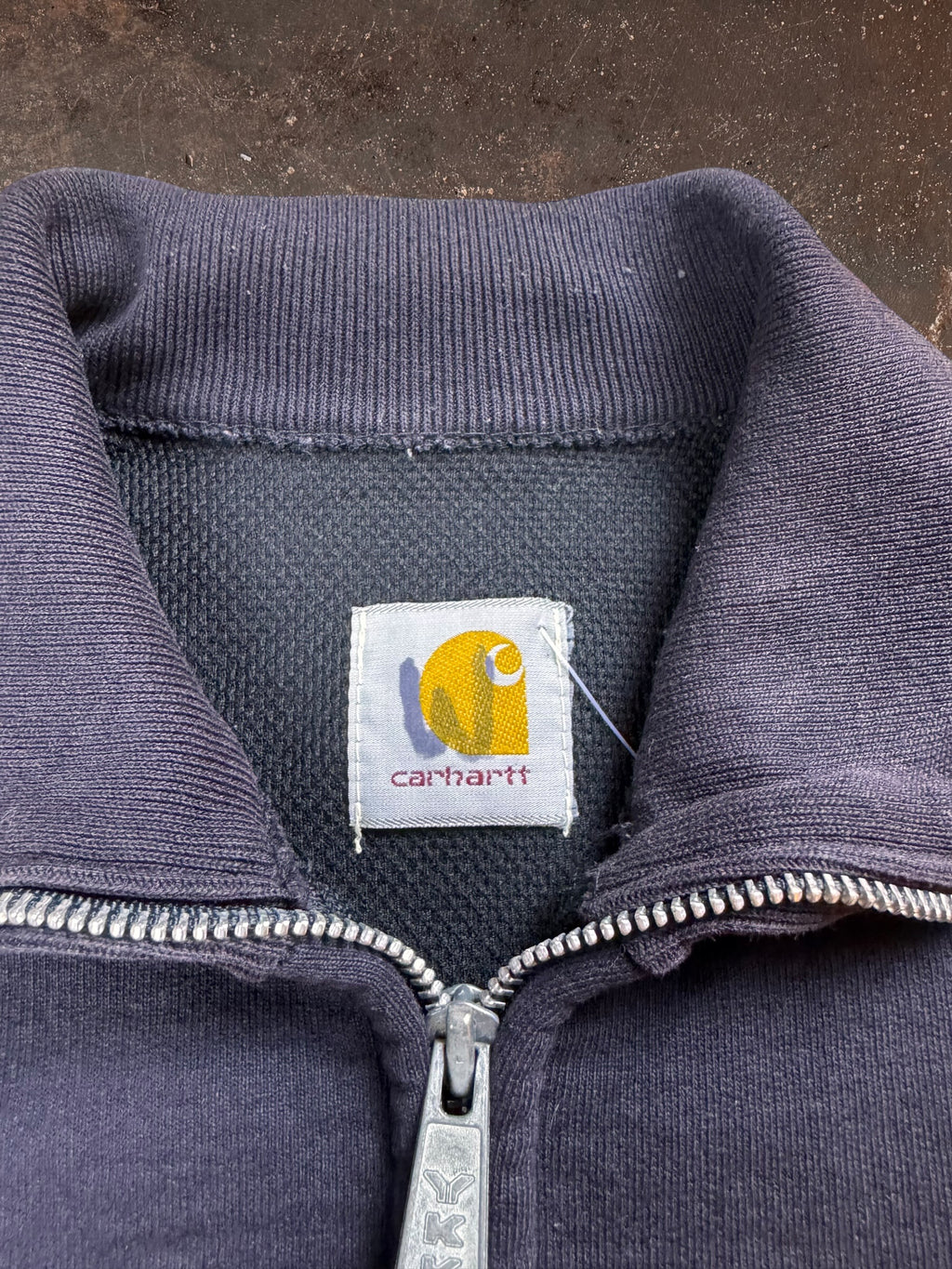 1980s Black Carhartt Double Face Thermal zip up Jacket| Small