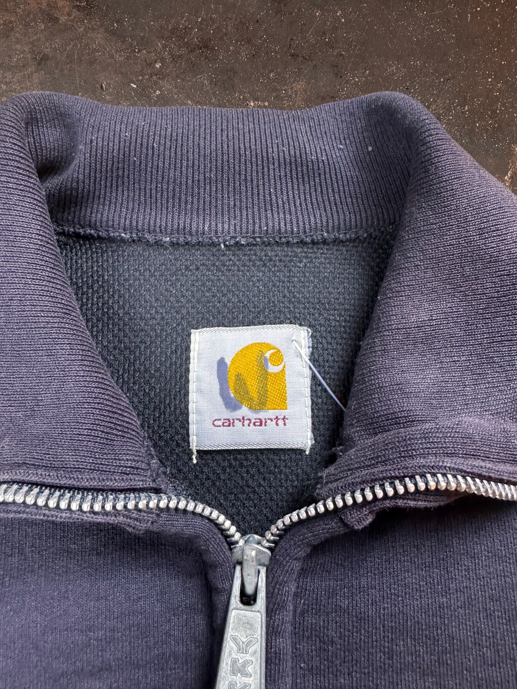 1980s Black Carhartt Double Face Thermal zip up Jacket| Small