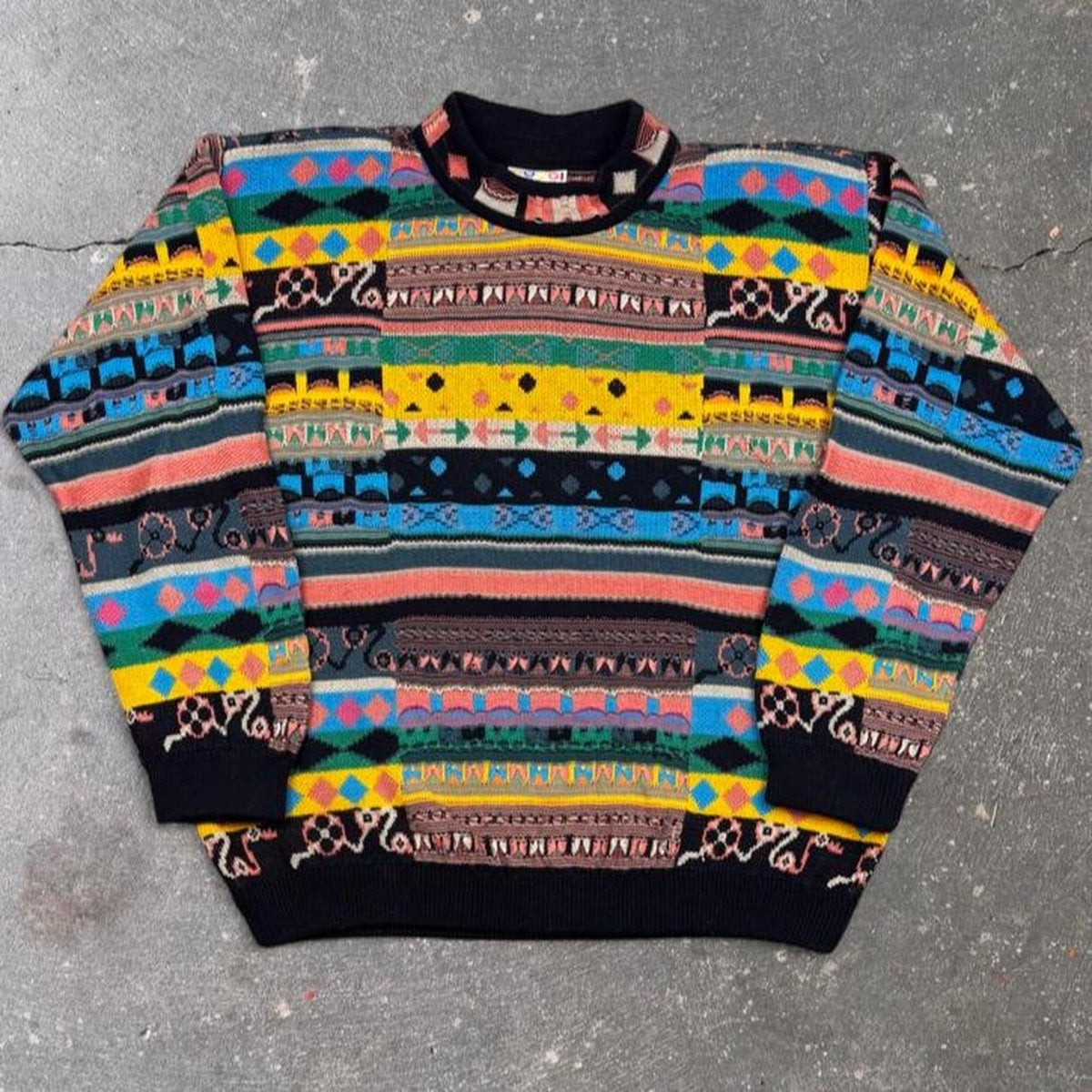 1990s Authentic Coogi Australia Sweater Multicolor Knit Made in Australia | M