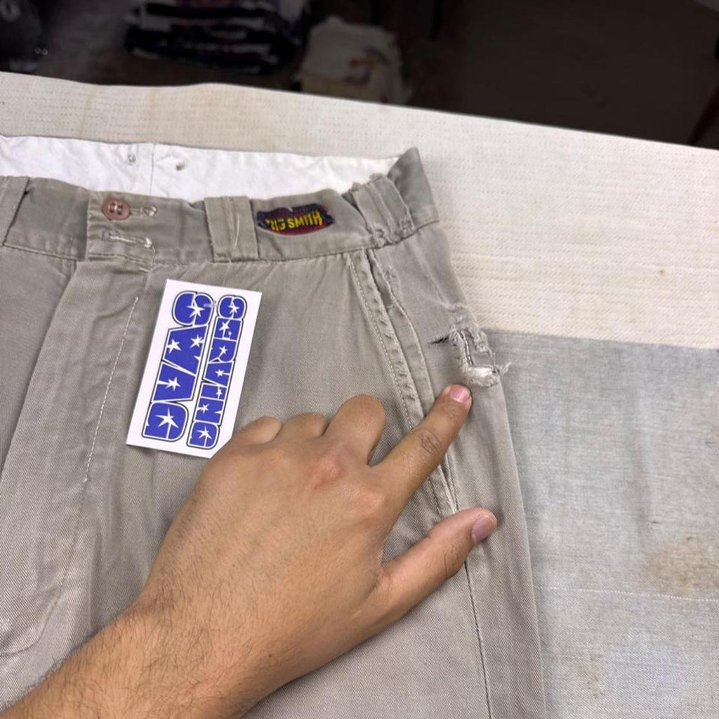 1960s Big Smith Distressed Khaki Work Pants | 28x29