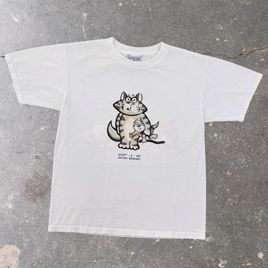 1990s Adopt A Cat Nassau Bahamas Double Sided Graphic Tee | Medium