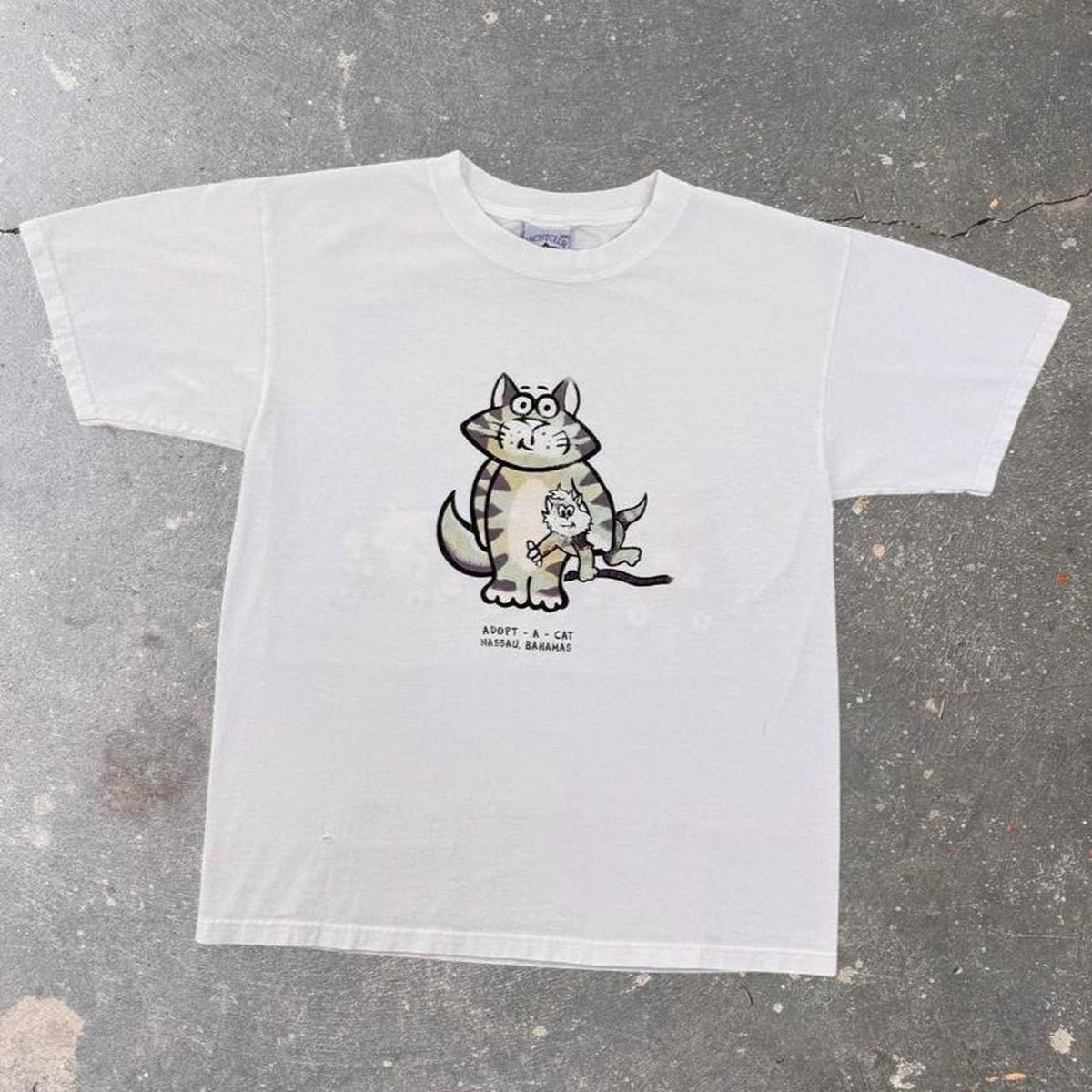 1990s Adopt A Cat Nassau Bahamas Double Sided Graphic Tee | Medium