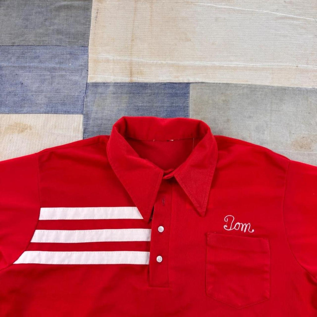 1970s Nehawka Bank Chain Stitch Bowling Shirt | Large