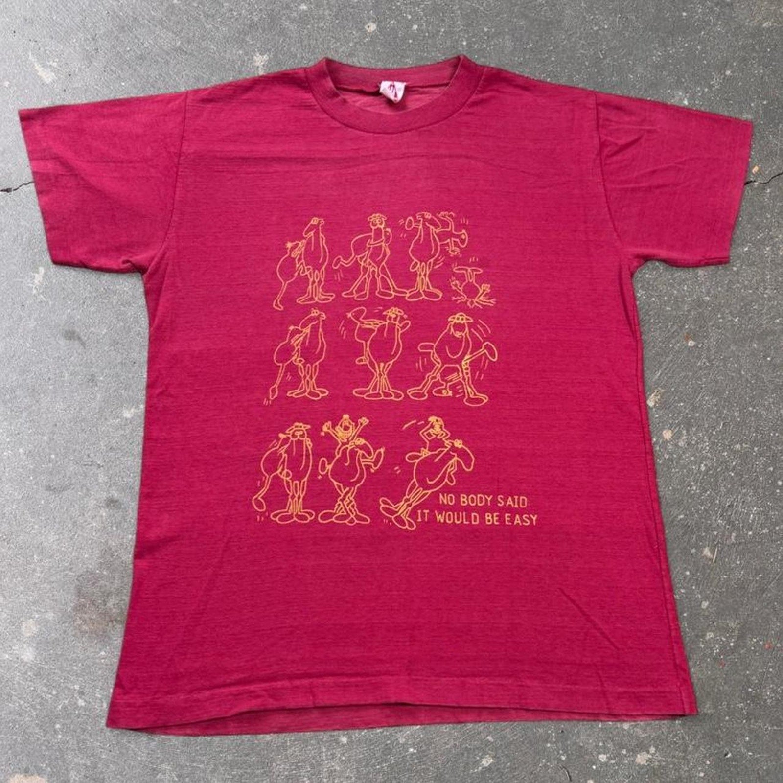 1990s Nobody Said It Would Be Easy Camel Tee | Small