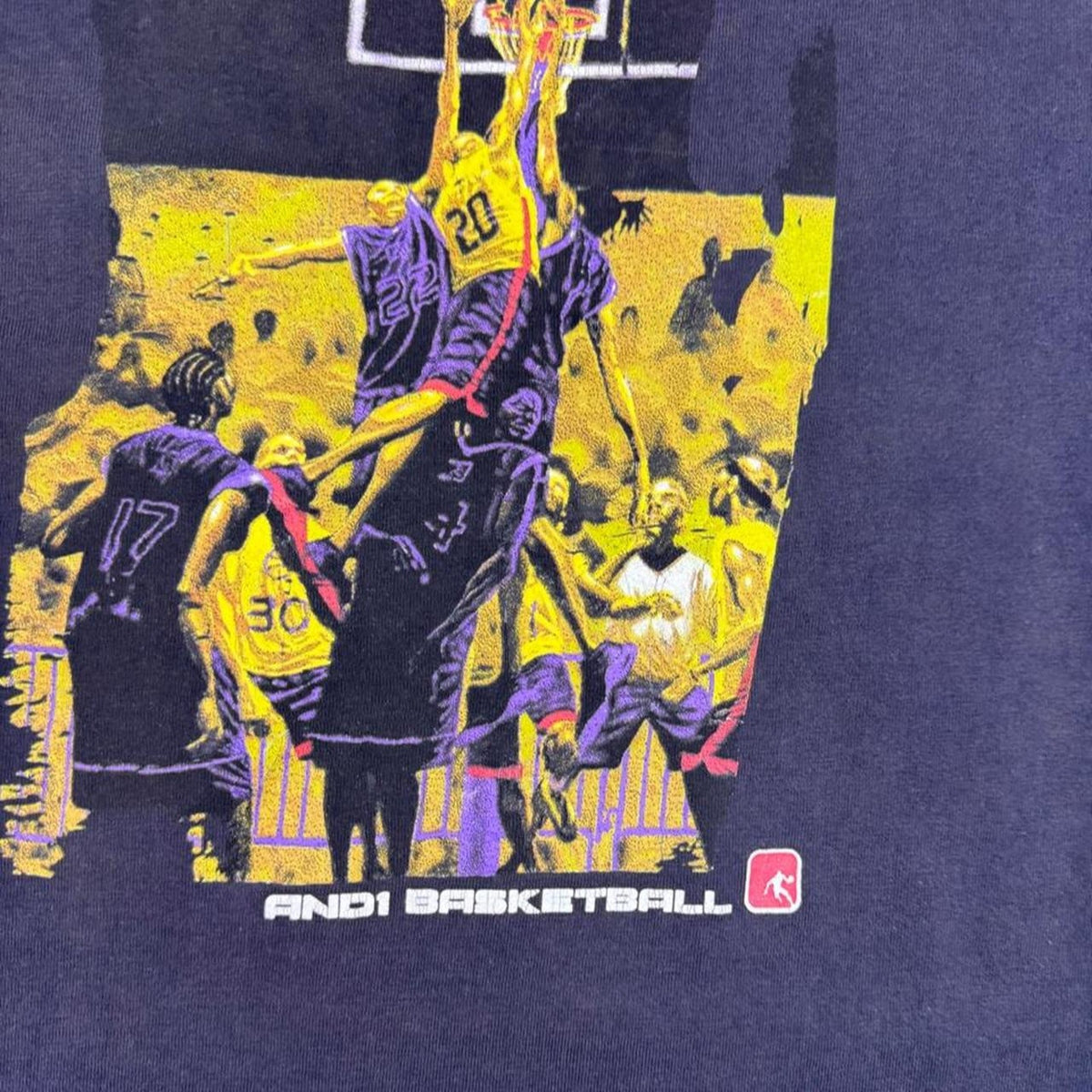 2000s AND1 Basketball Dunk Graphic Tee | Large
