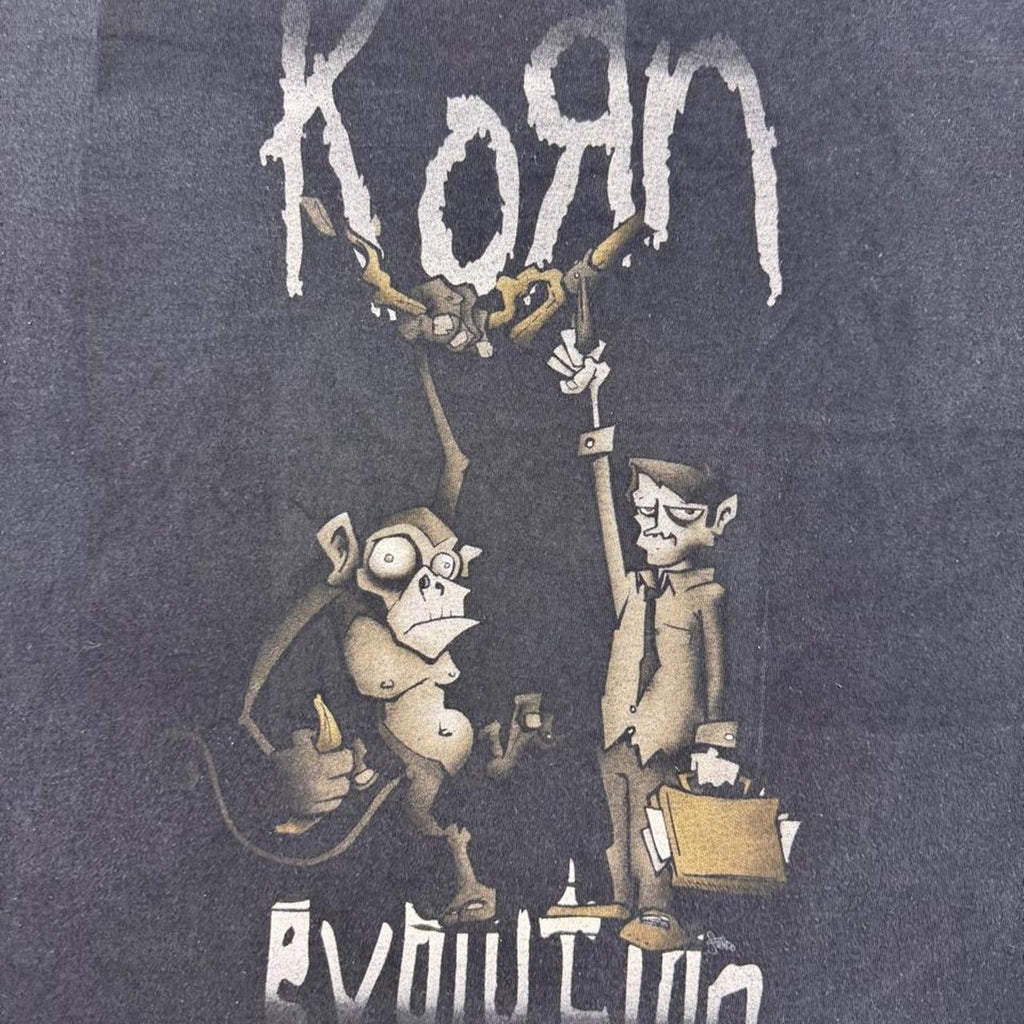 2000s Korn Evolution Graphic Black Nu Metal Band Tee | Large