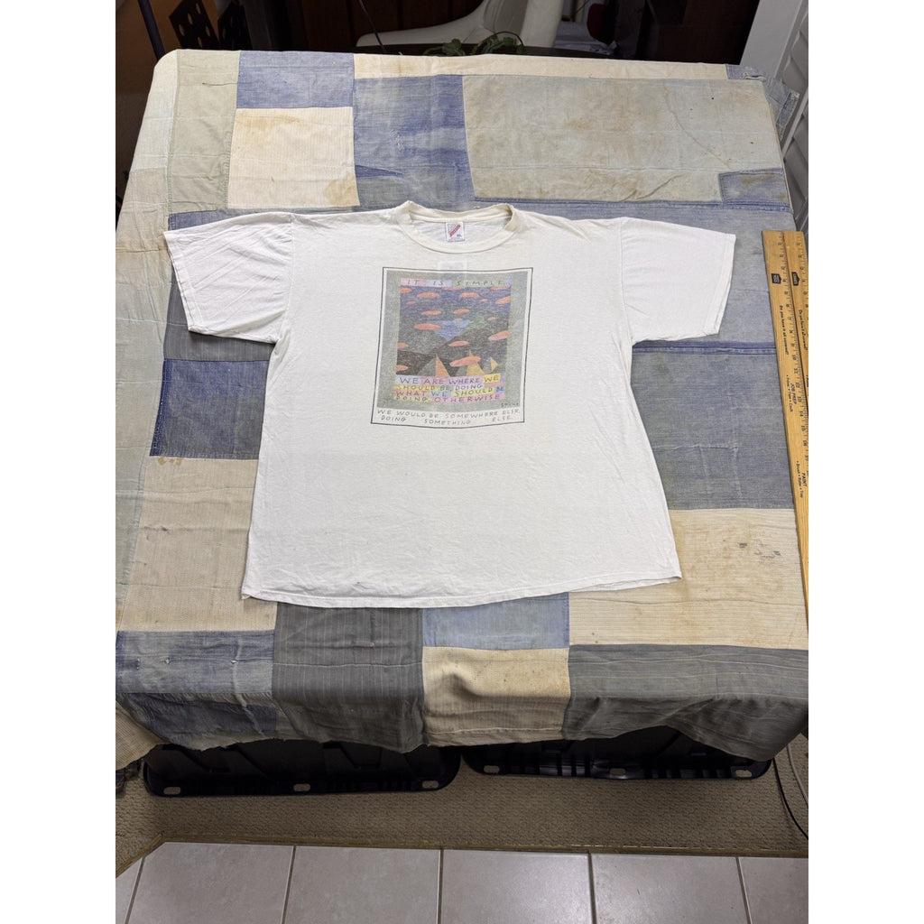 Vintage 90s Jerzees "It Is Simple" Quote Graphic Art T Shirt XL USA Made