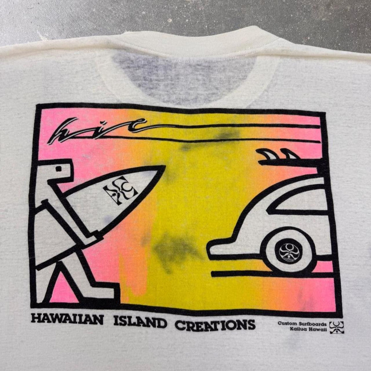 1980s Hawaiian Island Creations HIC Custom Surfboards Graphic Tee | Large