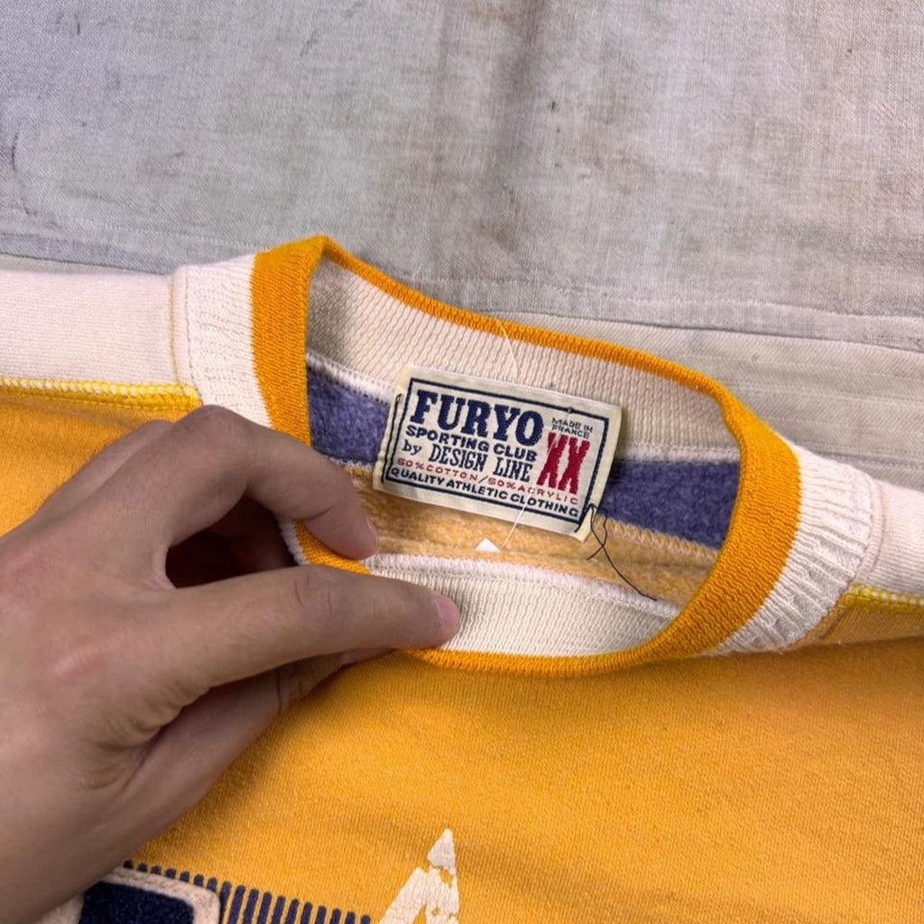 1990s Fury-O Ice Blue Winners Chenille Patch Crewneck Sweatshirt | XL