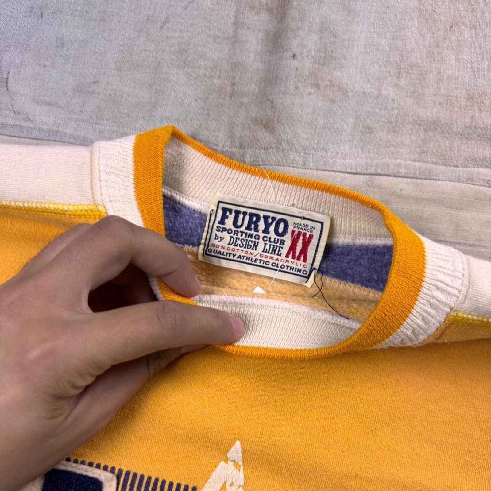 1990s Fury-O Ice Blue Winners Chenille Patch Crewneck Sweatshirt | XL