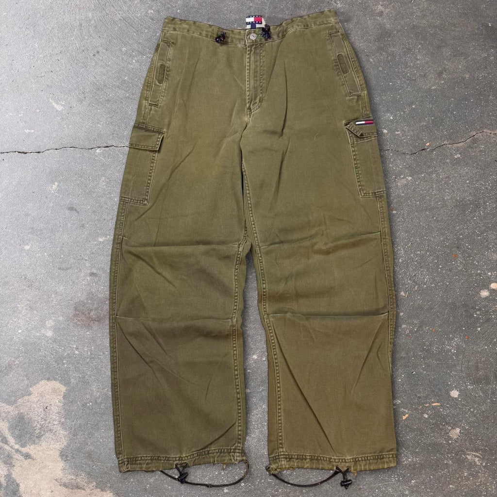 2000s Tommy Jeans olive green cargo pants | 34x30