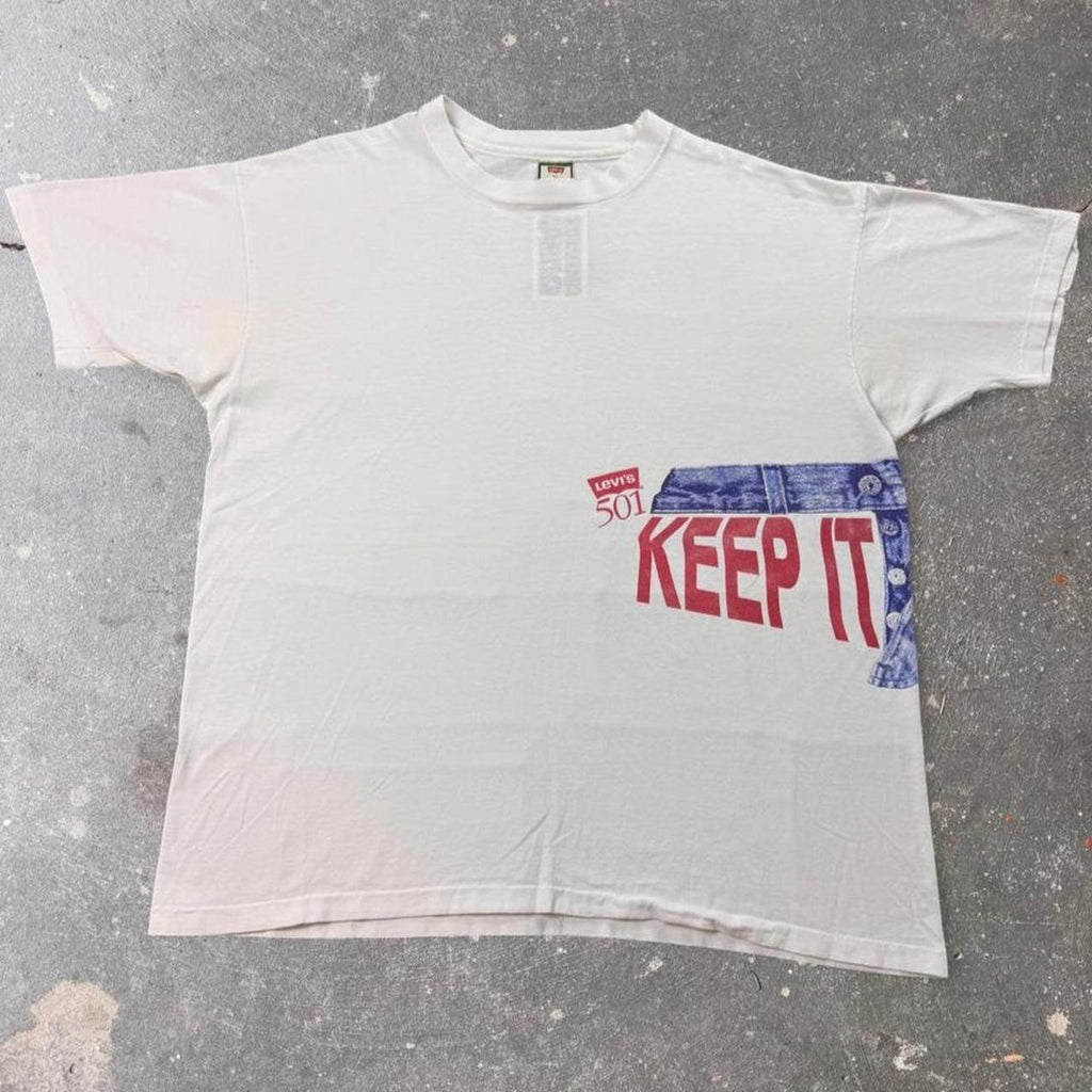 1992 Levi’s 501 Keep It Buttoned Two-Sided Graphic Tee | XL