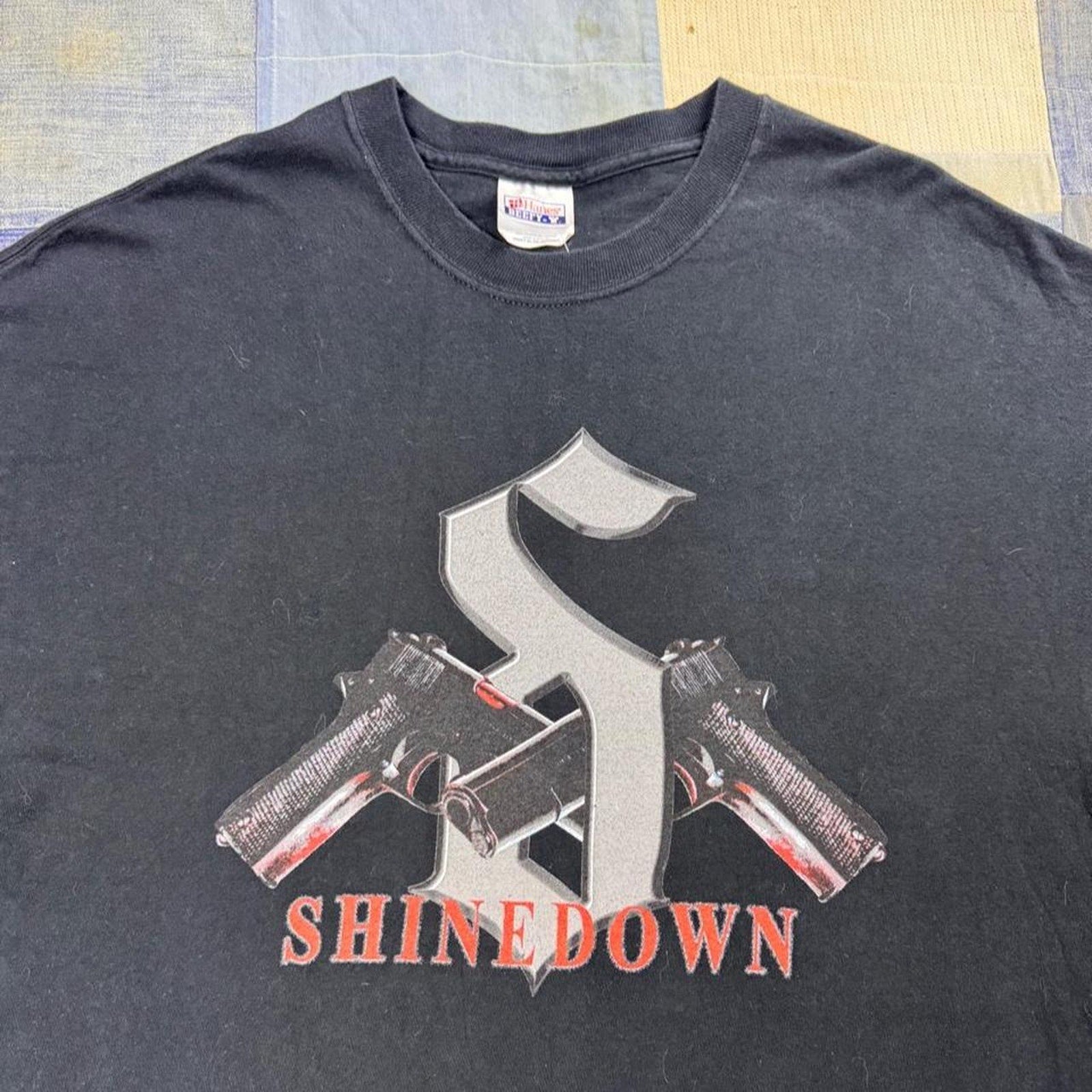 2000s Shinedown Crossed Guns Logo Band Tee | XL