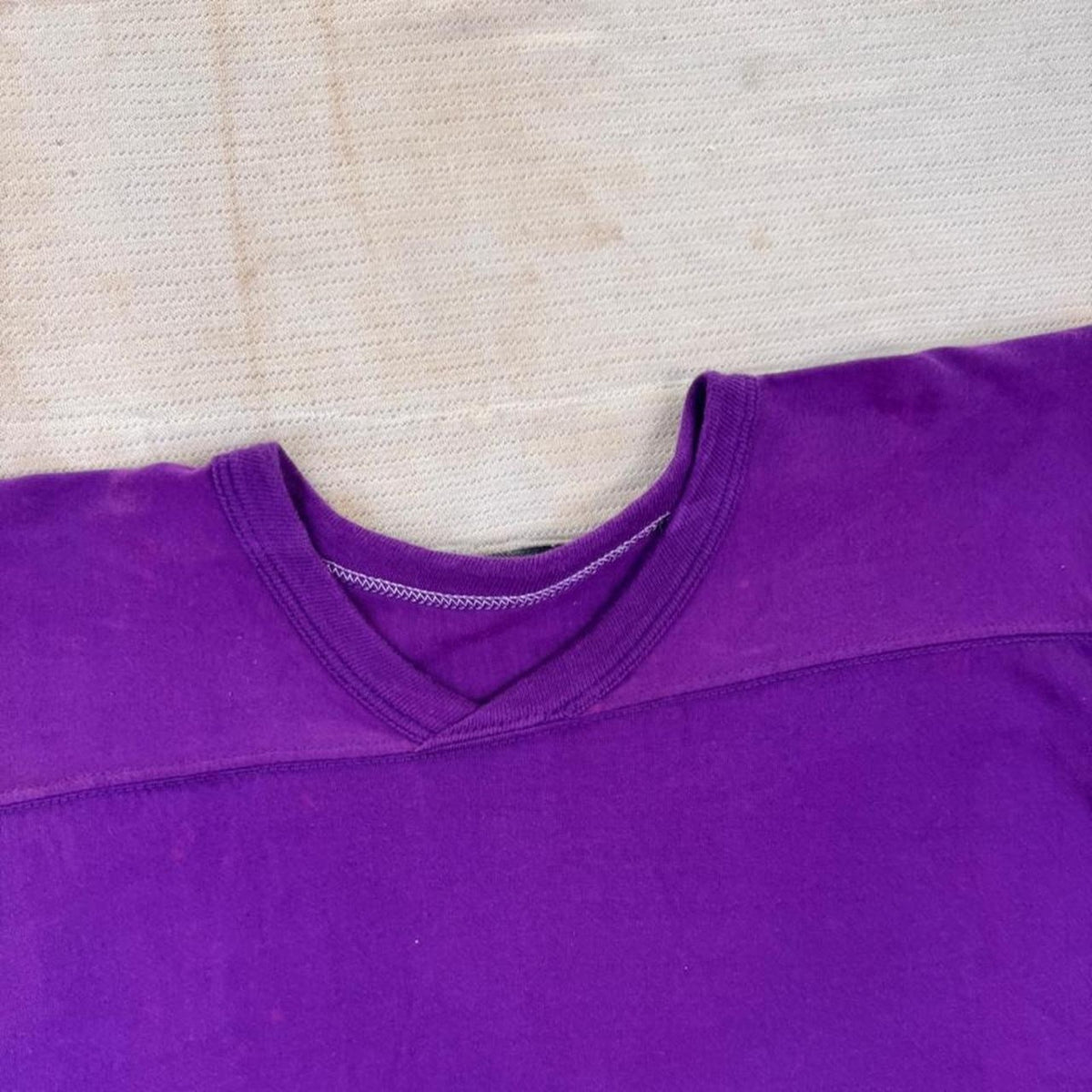 1970s Russell Athletic Purple Gold Football Jersey Tee Made in USA XL