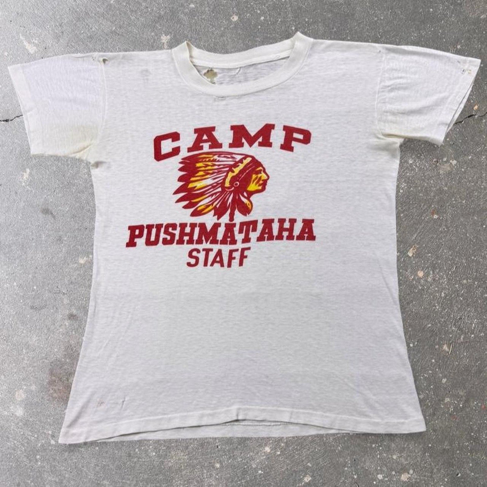 1960s Camp Pushmataha Staff Native American Graphic Tee | Small