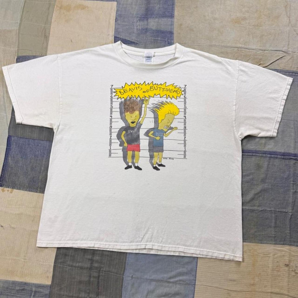 1990s Beavis and Butt-Head Mugshot Death Rock Tee | XL