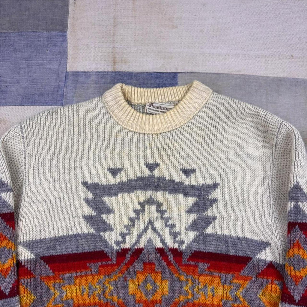 1980s Pendleton High Grade Western Wear Southwestern Wool Sweater | Medium