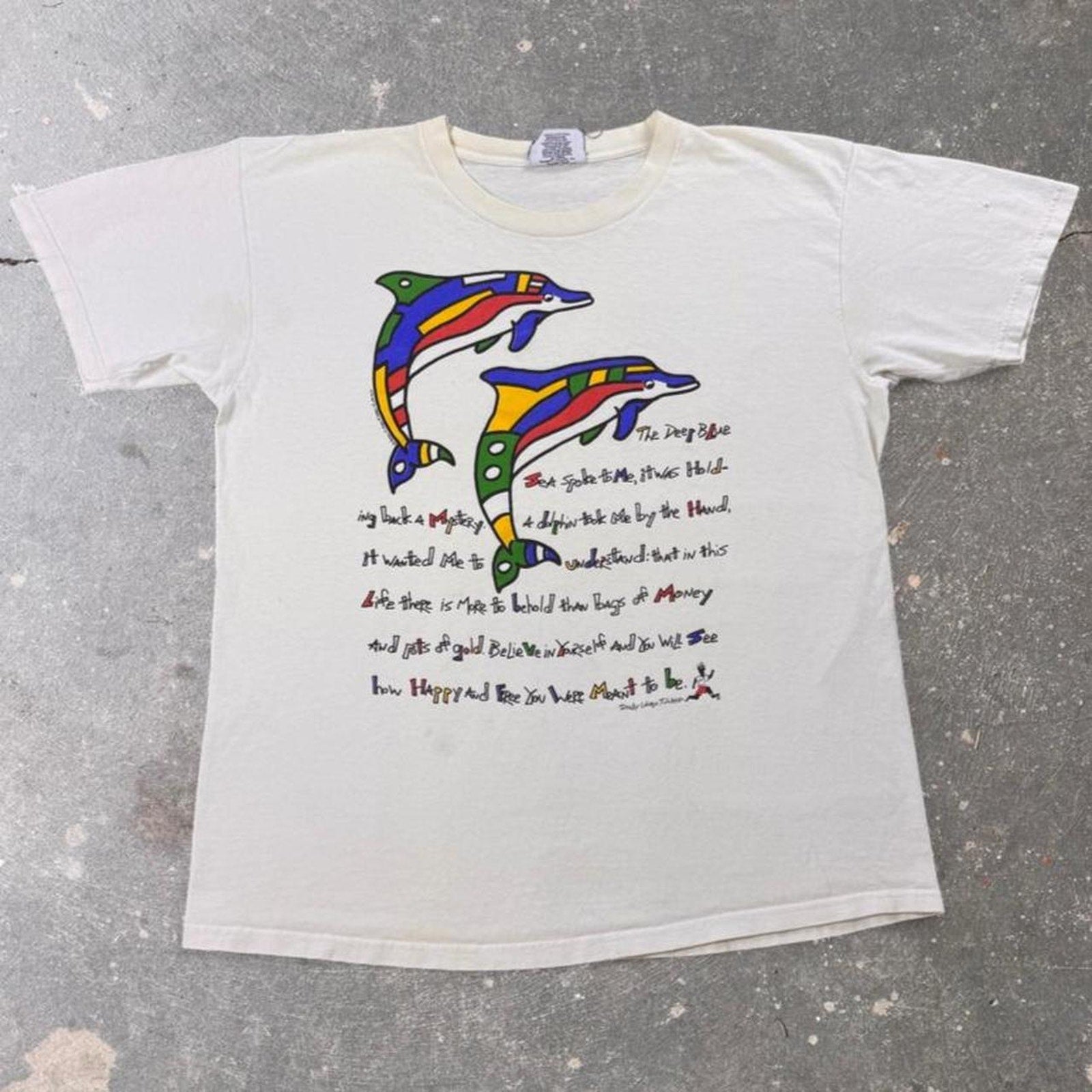 1990s “The Deep Blue” Dolphin Graphic Tee | Large