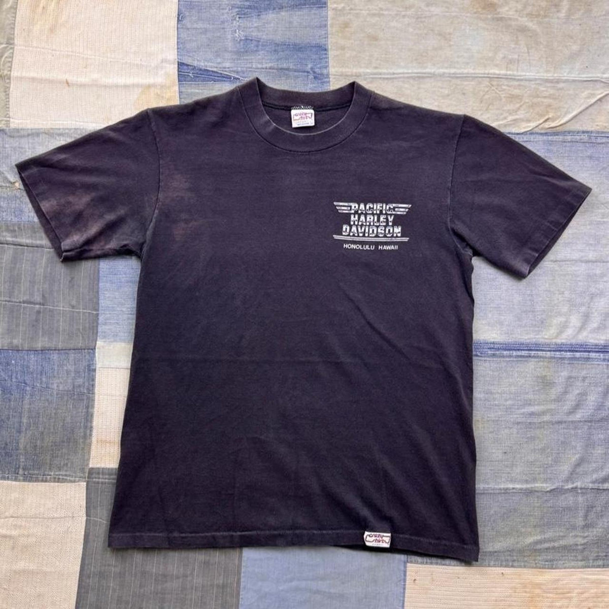 1980s Pacific Harley-Davidson Honolulu Crazy Shirts Tee | Medium
