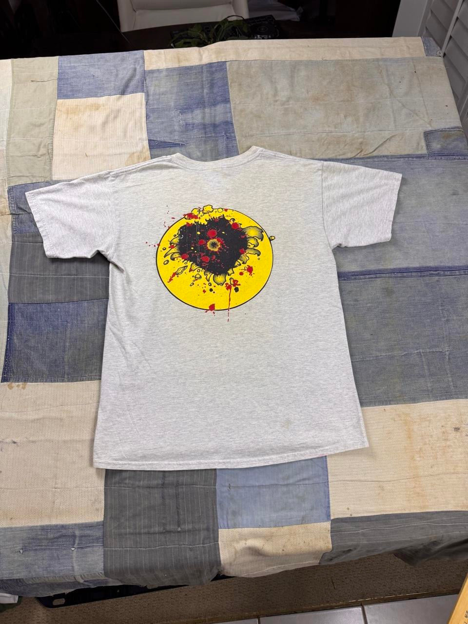 1990s Smiley Face Bullet Hole Graphic Tee | Medium
