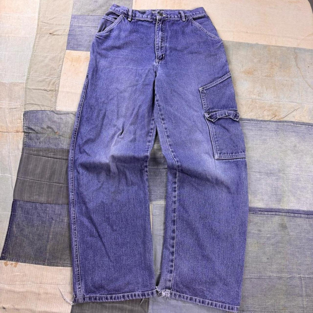 2000s Fun Embroidered Baggy Cargo Jeans | 28x30