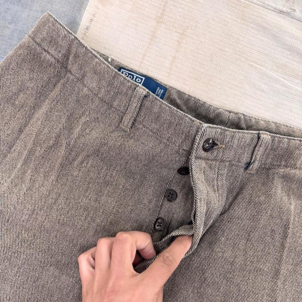 1990s Polo Ralph Lauren Herringbone Cargo Pants | 38x31