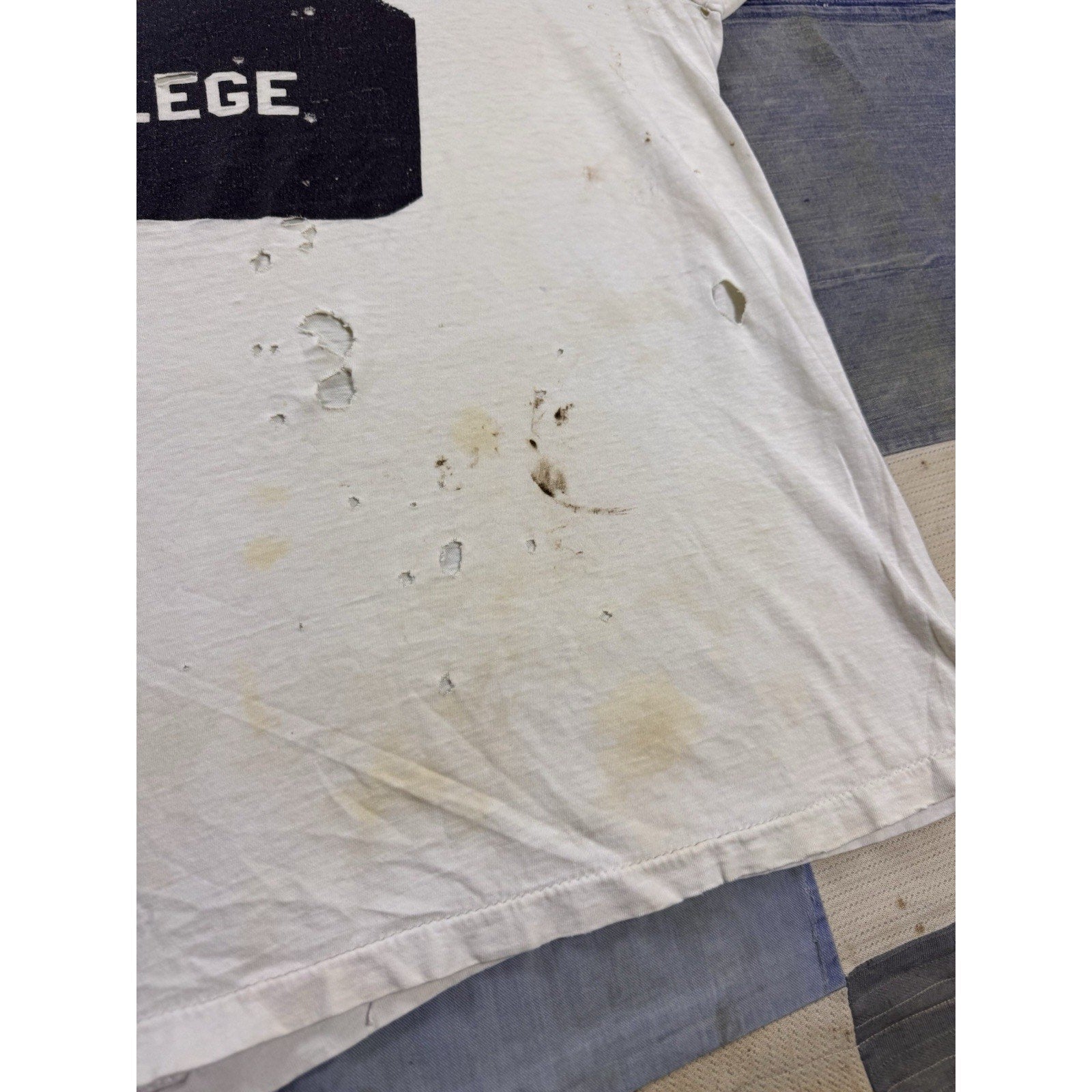 Vintage Animal House "College" T-Shirt Distressed Grunge Rare XL USA 90s Y2K