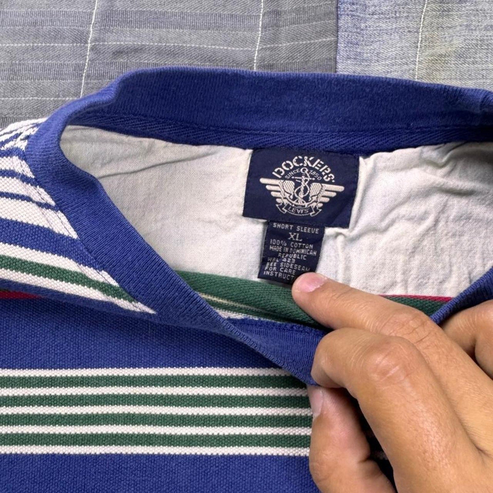 1990s Dockers Levi’s Striped Knit Tee | XL