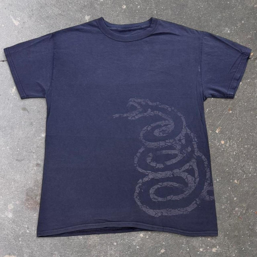 2000s Metallica Black Album Snake Logo Graphic Tee | Small