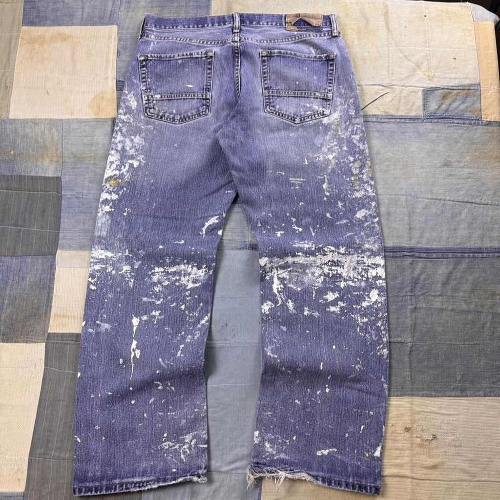 2000s Nautica Paint Splatter Distressed Denim Jeans | 34x29.5