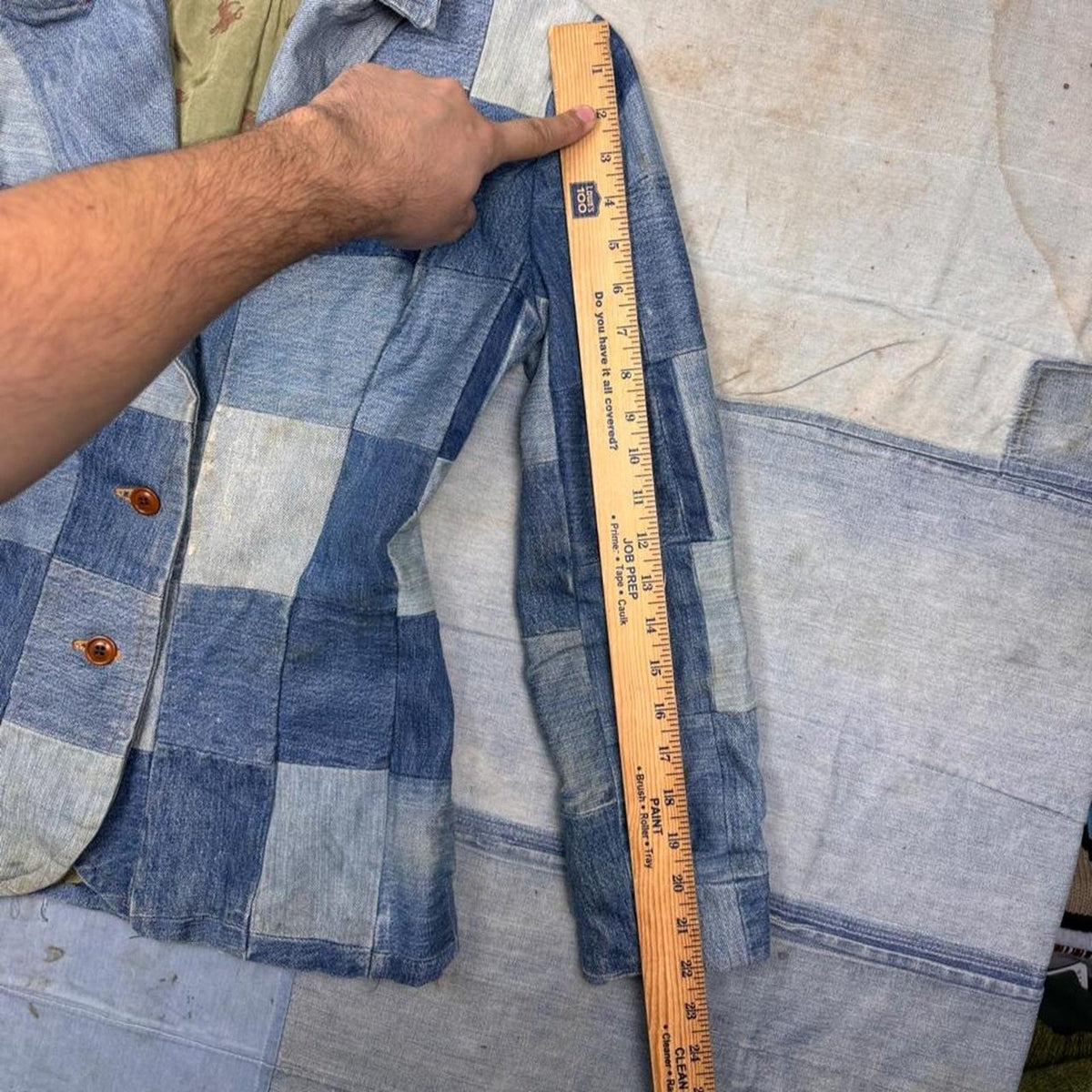 1970s Patchwork Denim Blazer | S