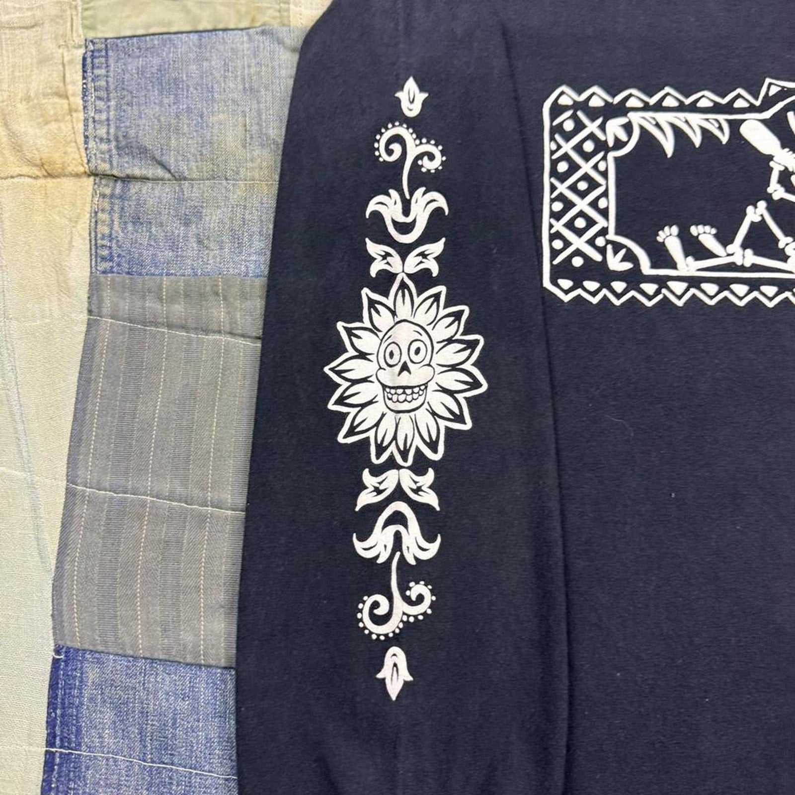 2000s House of Blues Skeleton Folk Art Long Sleeve Tee | Small