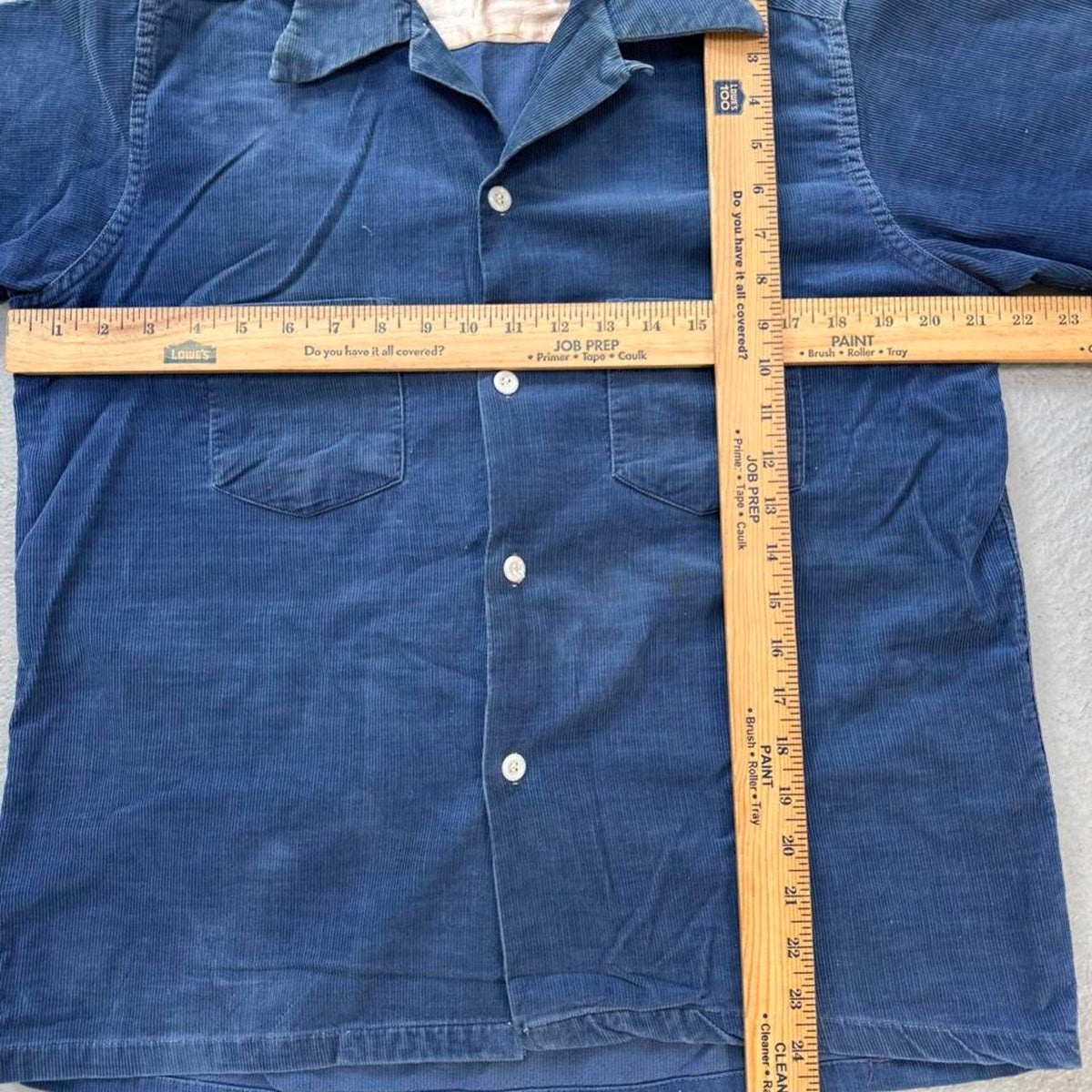 1950s Corduroy Loop Collar Shirt | L