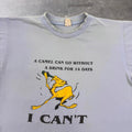 1990s Camel Drinking Humor Light Blue Graphic Tee | Medium