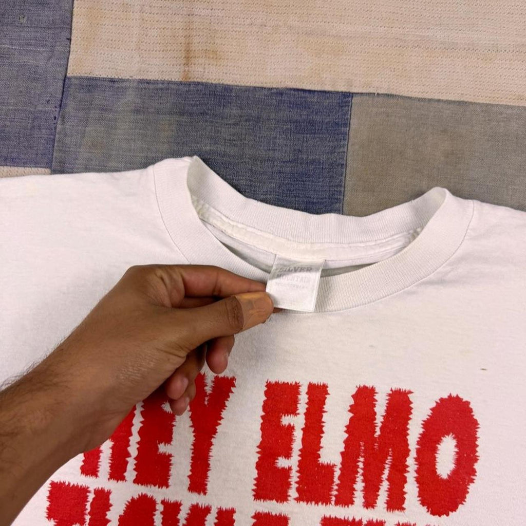 1990s Hey Elmo Tickle This Parody Graphic Tee | XL