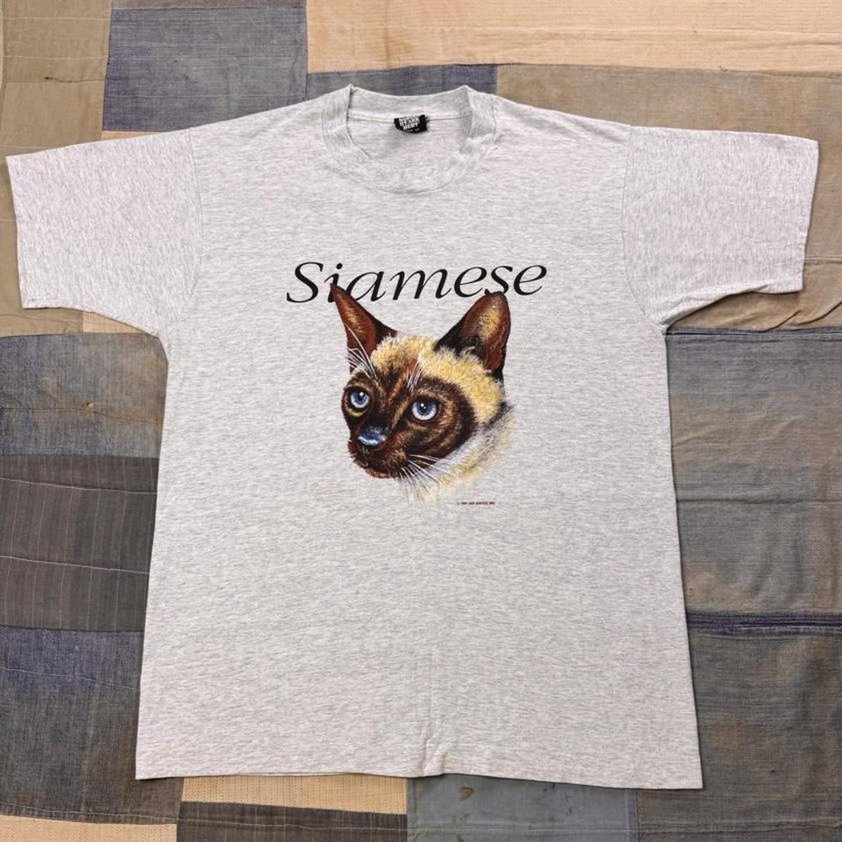 1991 Air Waves Siamese Cat Graphic Tee | Large