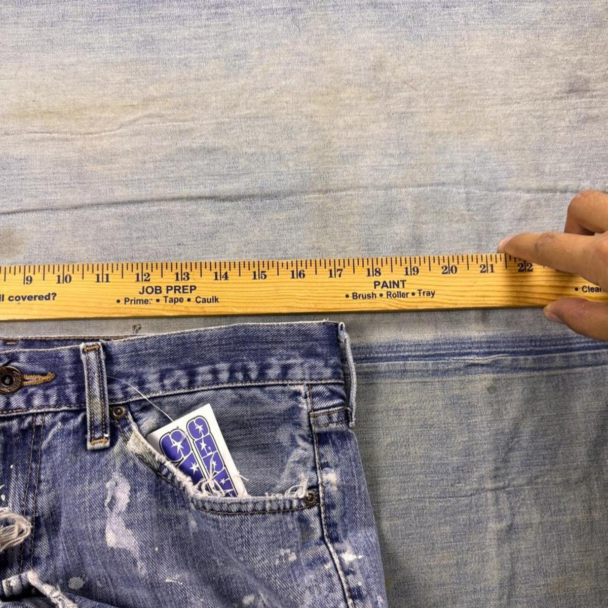 2000s Nautica Paint Splatter Distressed Denim Jeans | 34x29.5