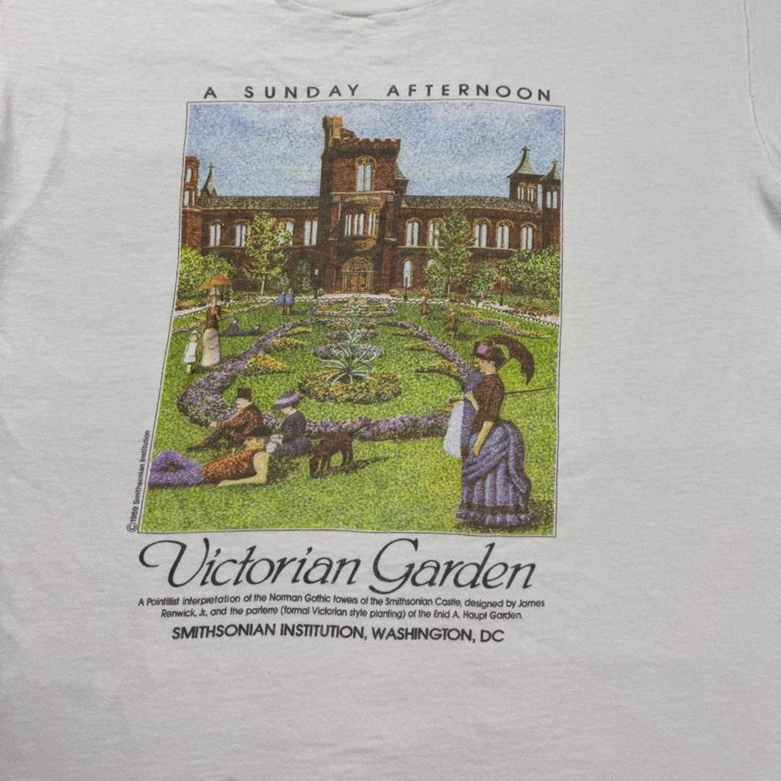 1990s Smithsonian Victorian Garden Graphic Tee | Large