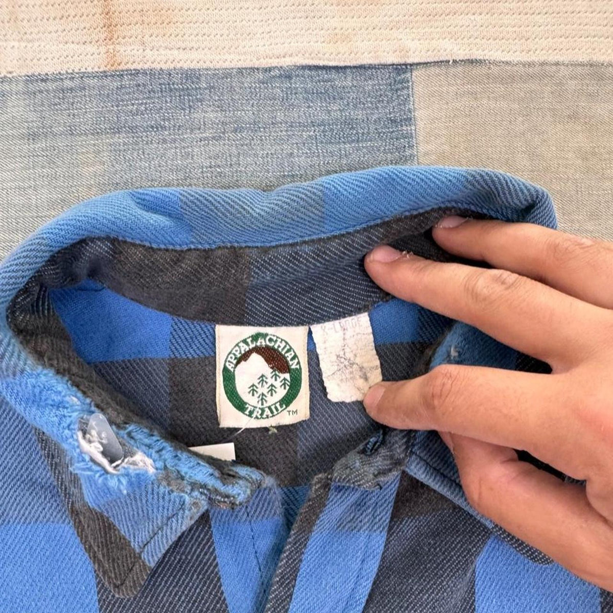 1990s Appalachian Trail Buffalo Plaid Flannel Shirt | XL
