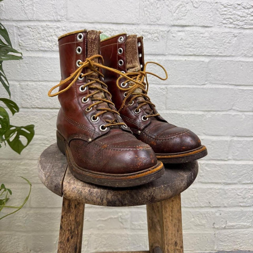 1970s Red Wing USA Moc Toe Leather Work Boots | Size 7A