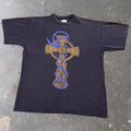 1990s Celtic Cross Dragon Fantasy Graphic Tee | Large
