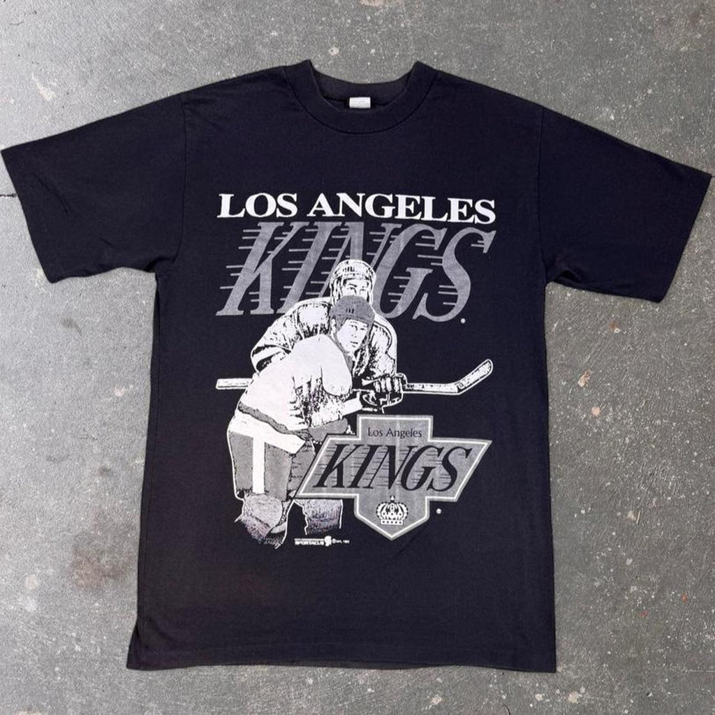 1992 Los Angeles Kings Sportacus Hockey Graphic Tee Black | Medium