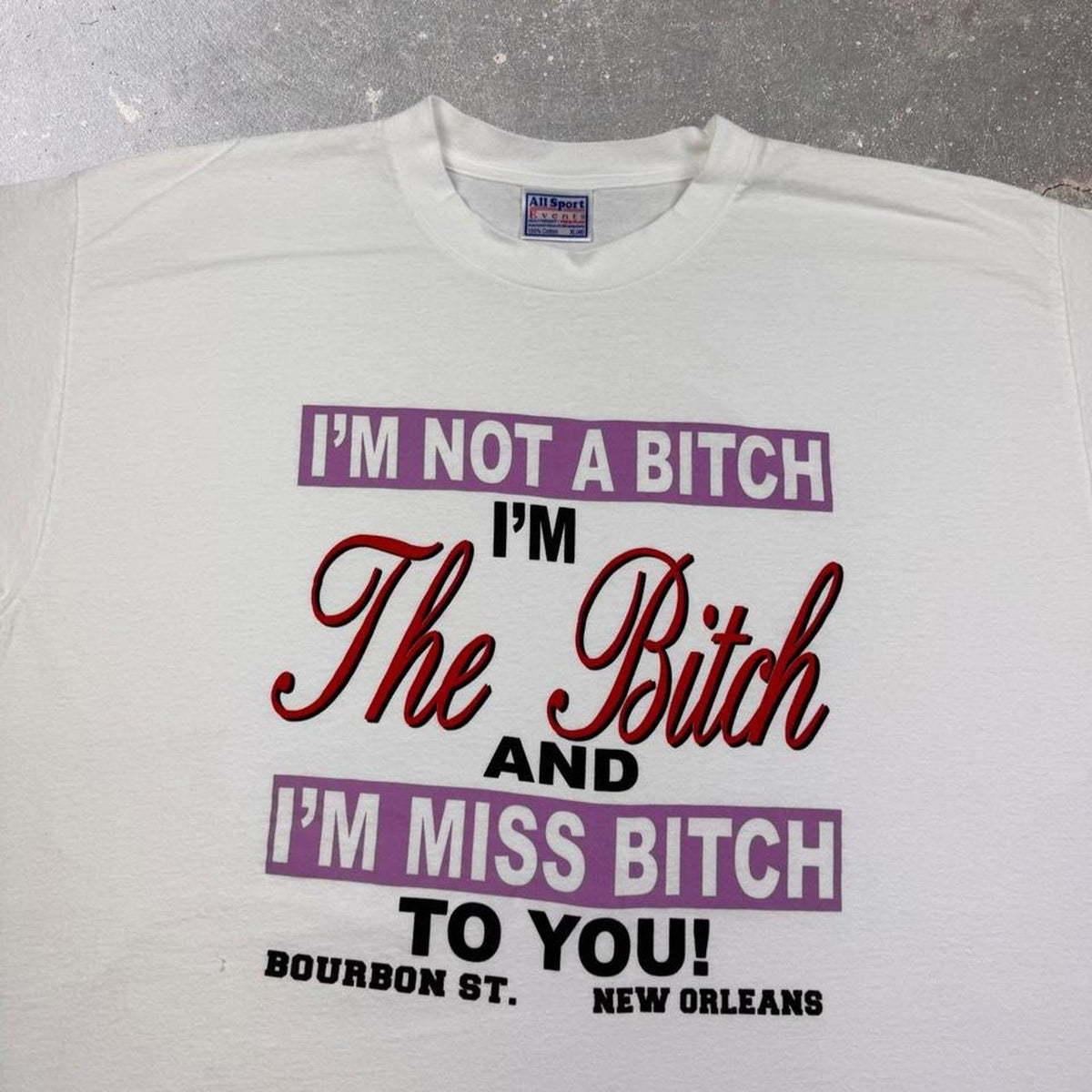 1990s Bourbon St New Orleans Miss Bitch Novelty Tee | XL
