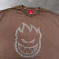 2000s Spitfire Wheels Bighead Flame Logo Brown Skate Tee | XL