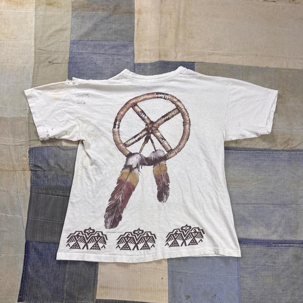 1990s Easyriders Magazine Wolf Motorcycle All Over Print Tee | Medium