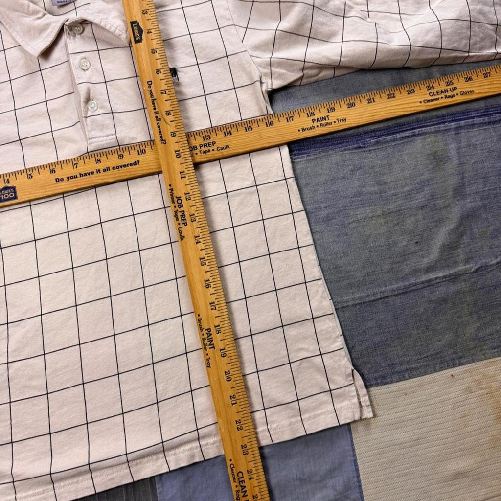 1990s Stüssy USA Made Windowpane Long Sleeve Polo | Women’s Medium