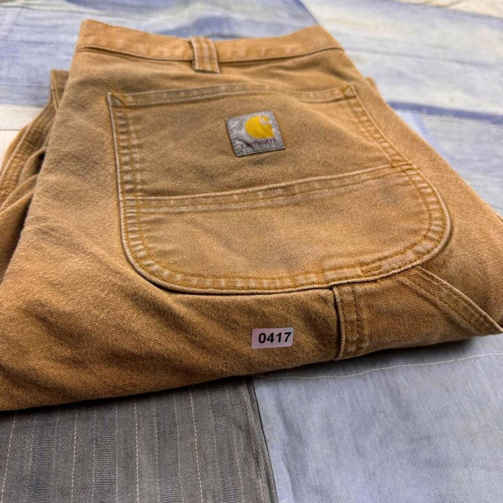 2000s Carhartt Brown Duck Double Knee Carpenter Pants Relaxed Fit | 32x34
