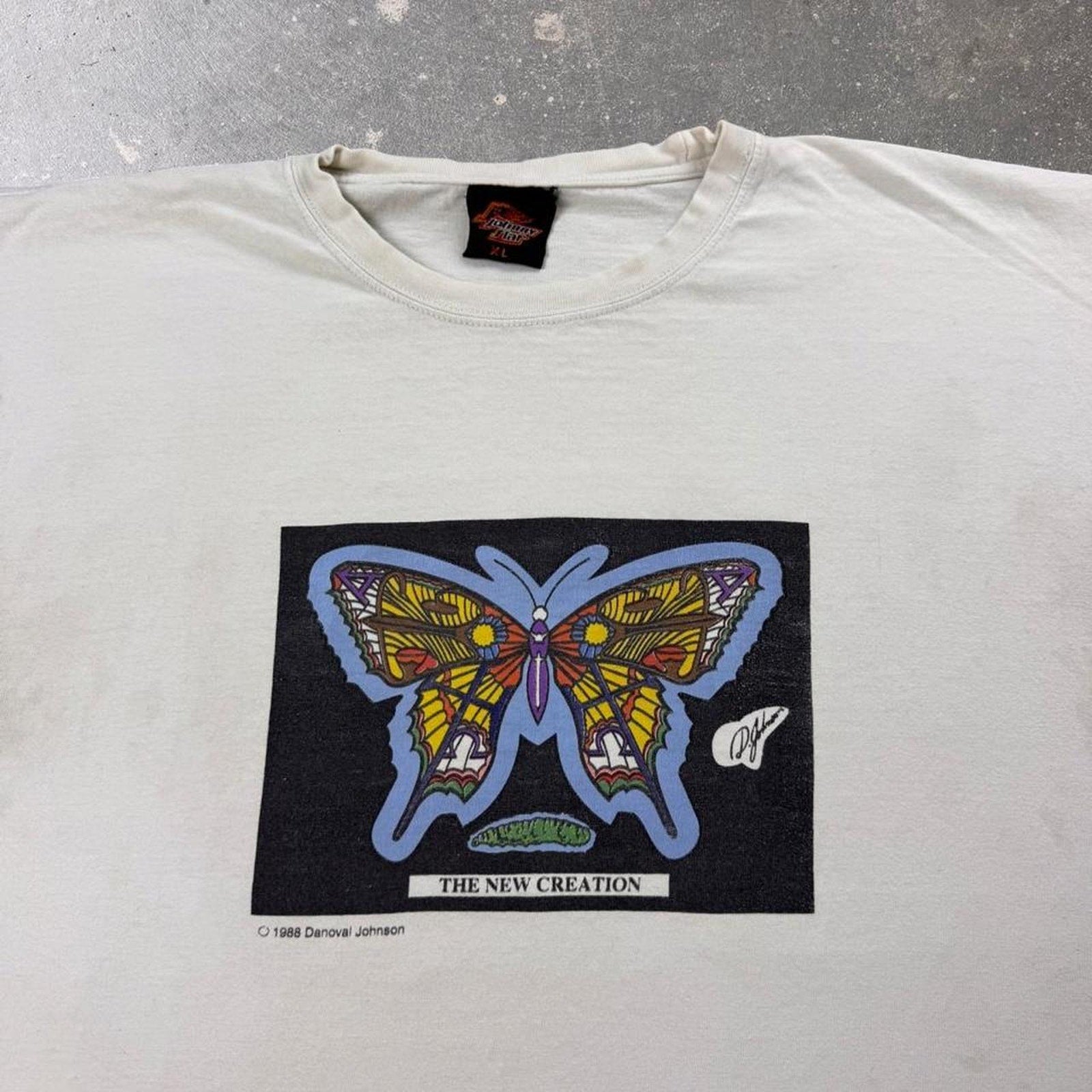 1988 Danoval Johnson “The New Creation” Butterfly Art Tee | XL